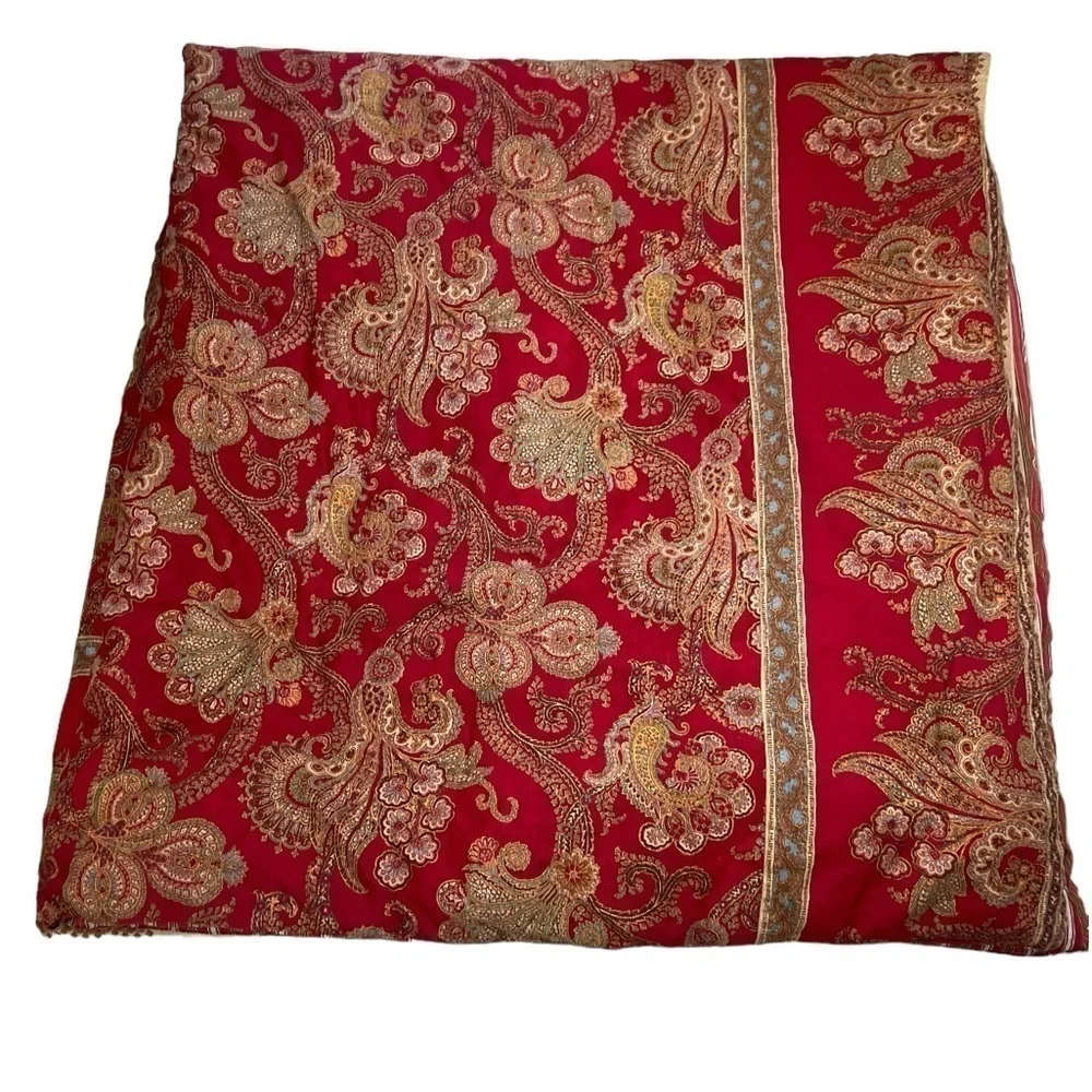 Chaps Ralph Lauren JULIETTE Queen Floral Paisley Stripe Reversible Comforter